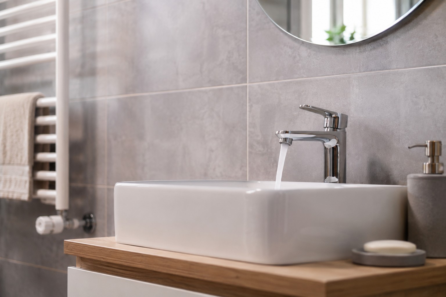 Modernes Badezimmer und Sanitärinstallation